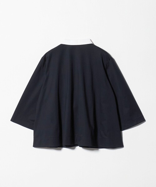 UNITED ARROWS(ユナイテッドアローズ)の「トリコット テントライン ポロシャツ(Tシャツ/カットソー・レディース・ネイビー/その他9/オフホワイト・FREE)」の4枚目の写真