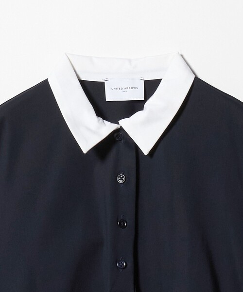 UNITED ARROWS(ユナイテッドアローズ)の「トリコット テントライン ポロシャツ(Tシャツ/カットソー・レディース・ネイビー/その他9/オフホワイト・FREE)」の5枚目の写真