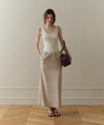 FOR YOUR EYES ONLY（フォー ユア アイズ オンリー）の「Prin Cotton Maxi Skirt (Beige)（スカート）」