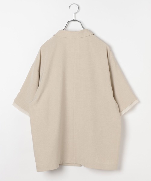 LEPSIM（レプシィム）の「《リネンライクドライシリーズ》ルーズ切り替え5分袖Wジャケット　639027（テーラードジャケット・レディース・ブラック/ライトベージュ/テラコッタ/カーキブラウン・FREE）」の5枚目の写真