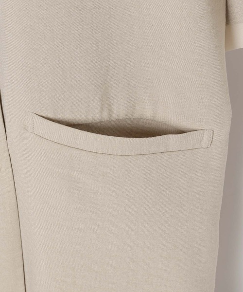 LEPSIM（レプシィム）の「《リネンライクドライシリーズ》ルーズ切り替え5分袖Wジャケット　639027（テーラードジャケット・レディース・ブラック/ライトベージュ/テラコッタ/カーキブラウン・FREE）」の9枚目の写真