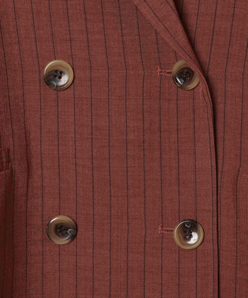 LEPSIM（レプシィム）の「《リネンライクドライシリーズ》ルーズ切り替え5分袖Wジャケット　639027（テーラードジャケット・レディース・ブラック/ライトベージュ/テラコッタ/カーキブラウン・FREE）」の14枚目の写真