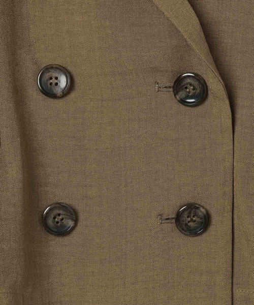 LEPSIM（レプシィム）の「《リネンライクドライシリーズ》ルーズ切り替え5分袖Wジャケット　639027（テーラードジャケット・レディース・ブラック/ライトベージュ/テラコッタ/カーキブラウン・FREE）」の18枚目の写真