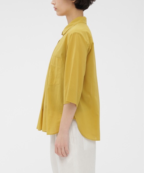 MARGARET HOWELL（マーガレットハウエル）の「HIGH TWISTED COTTON VOILE（シャツ/ブラウス・レディース・ネイビー/イエロー/ブルー・2/1）」の12枚目の写真