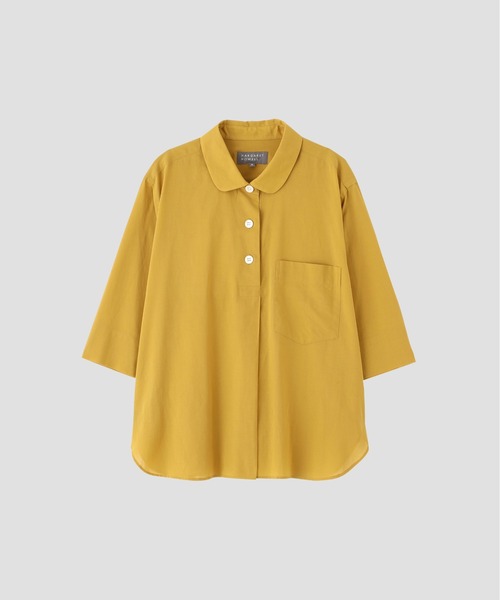 MARGARET HOWELL（マーガレットハウエル）の「HIGH TWISTED COTTON VOILE（シャツ/ブラウス・レディース・ネイビー/イエロー/ブルー・2/1）」の13枚目の写真