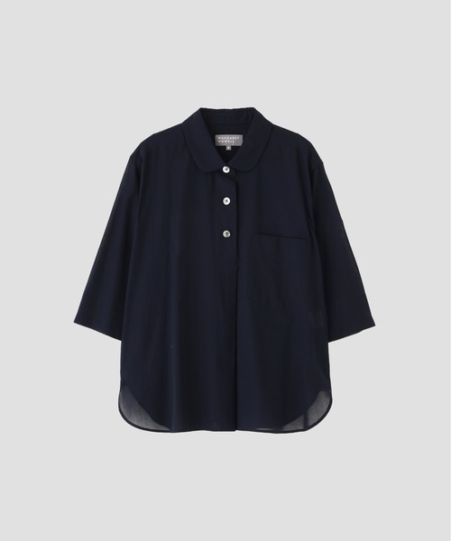 MARGARET HOWELL（マーガレットハウエル）の「HIGH TWISTED COTTON VOILE（シャツ/ブラウス・レディース・ネイビー/イエロー/ブルー・2/1）」の5枚目の写真