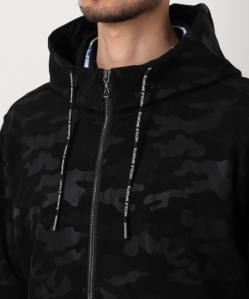 NICOLE CLUB FOR MEN(ニコルクラブフォーメン)の「エンボスクラック柄5分袖ジップパーカー(パーカー・メンズ・ホワイト系2/ホワイト系1/ブラック系2/ブラック系1・X-LARGE/LARGE/MEDIUM)」の11枚目の写真