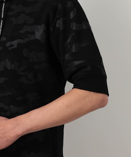 NICOLE CLUB FOR MEN(ニコルクラブフォーメン)の「エンボスクラック柄5分袖ジップパーカー(パーカー・メンズ・ホワイト系2/ホワイト系1/ブラック系2/ブラック系1・X-LARGE/LARGE/MEDIUM)」の13枚目の写真