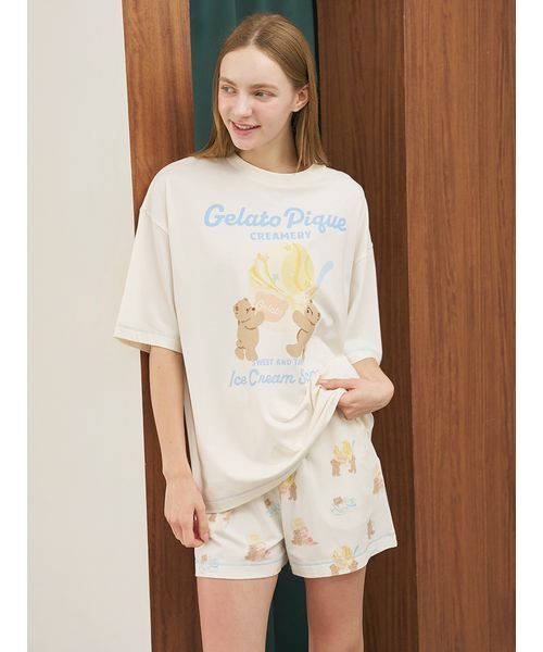 Gelato Pique テディベアルームウェア Mサイズ アイスクリームベアワンポイントTシャツ（ルームウェア/パジャマ