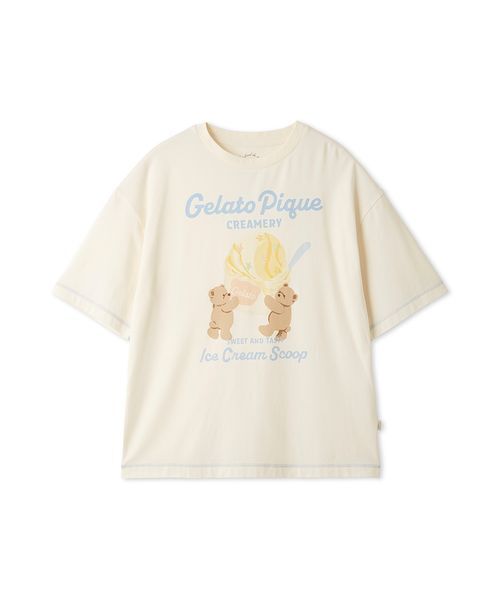 GELATO PIQUE クマプリント ルームウェア未使用 アイスクリームベアワンポイントTシャツ（ルームウェア/パジャマ