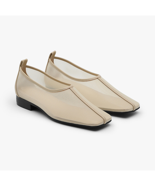 EPURE(エピュレ)の「NOS Square Mesh Flats (3color)(バレエシューズ・レディース・ブラック/ホワイト/ライトベージュ・22.5cm/23cm/23.5cm/24cm/24.5cm/25cm/25.5cm)」の3枚目の写真