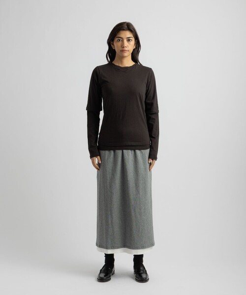 Saturdays NYC(サタデーズ ニューヨークシティ )の「Drewe Multi Layer Top(Tシャツ/カットソー・レディース・グレー/ダークブラウン/ブラック・S/M/L)」の7枚目の写真