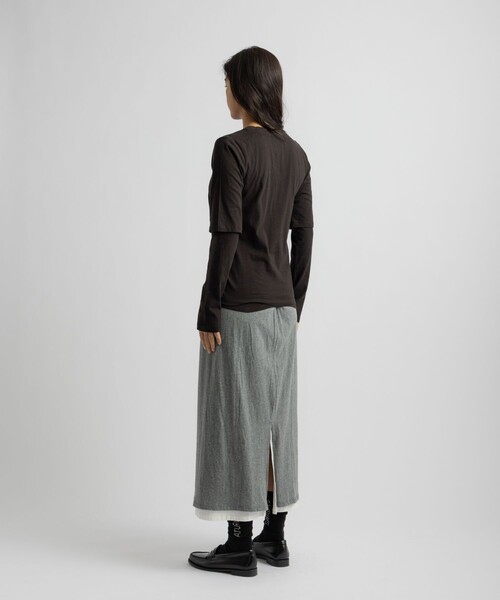 Saturdays NYC(サタデーズ ニューヨークシティ )の「Drewe Multi Layer Top(Tシャツ/カットソー・レディース・グレー/ダークブラウン/ブラック・S/M/L)」の8枚目の写真