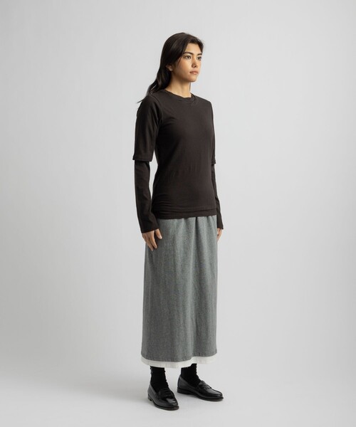 Saturdays NYC(サタデーズ ニューヨークシティ )の「Drewe Multi Layer Top(Tシャツ/カットソー・レディース・グレー/ダークブラウン/ブラック・S/M/L)」の9枚目の写真