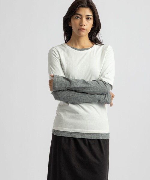 Saturdays NYC(サタデーズ ニューヨークシティ )の「Drewe Multi Layer Top(Tシャツ/カットソー・レディース・グレー/ダークブラウン/ブラック・S/M/L)」の5枚目の写真