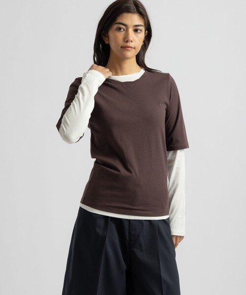 Saturdays NYC(サタデーズ ニューヨークシティ )の「Drewe Multi Layer Top(Tシャツ/カットソー・レディース・グレー/ダークブラウン/ブラック・S/M/L)」の6枚目の写真