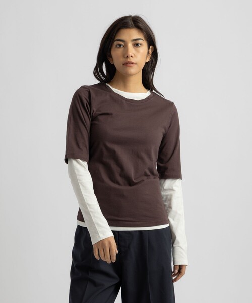 Saturdays NYC(サタデーズ ニューヨークシティ )の「Drewe Multi Layer Top(Tシャツ/カットソー・レディース・グレー/ダークブラウン/ブラック・S/M/L)」の1枚目の写真