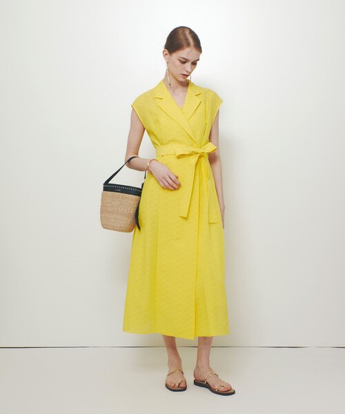LOULOU WILLOUGHBY（ルルウィルビー）の「◇【LOULOU WILLOUGHBY】シアージャガードテーラーワンピース（ワンピース・レディース・イエロー/ブラック/ホワイト・2/1）」の16枚目の写真