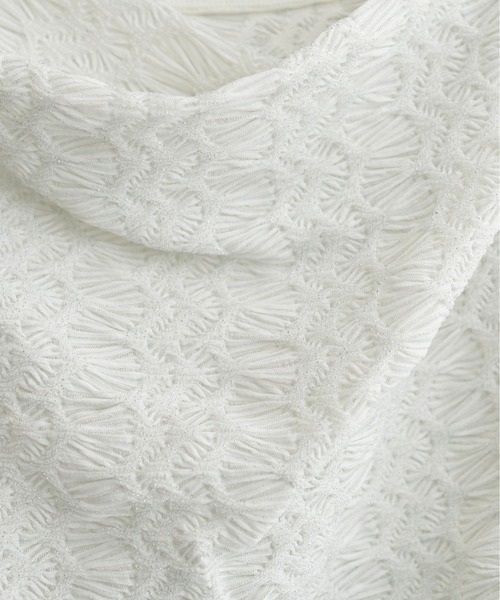 natural couture(ナチュラルクチュール)の「ジャガードカットドレープTOPS(Tシャツ/カットソー・レディース・ブラウン/ピンク/オフホワイト/ブラック・FREE)」の9枚目の写真