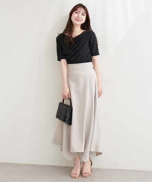 natural couture(ナチュラルクチュール)の「ジャガードカットドレープTOPS(Tシャツ/カットソー・レディース・ブラウン/ピンク/オフホワイト/ブラック・FREE)」の13枚目の写真