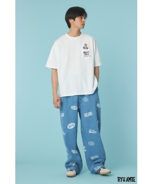 RODEO CROWNS WIDE BOWL(ロデオクラウンズワイドボウル)の「(ryu ambe)Roddy Tシャツ(Tシャツ/カットソー・レディース・オフホワイト/ブラック・LARGE/MEDIUM)」の4枚目の写真