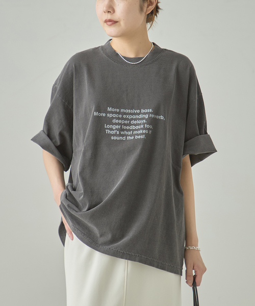 POET MEETS DUBWISE（ポエットミーツダブワイズ）の「POET MEETS DUBWISE 別注LOOSE FIT Tシャツ（Tシャツ/カットソー・レディース・ブラック系その他/ベージュ/ホワイト・FREE）」の3枚目の写真