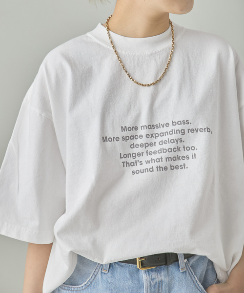 POET MEETS DUBWISE（ポエットミーツダブワイズ）の「POET MEETS DUBWISE 別注LOOSE FIT Tシャツ（Tシャツ/カットソー・レディース・ブラック系その他/ベージュ/ホワイト・FREE）」の2枚目の写真