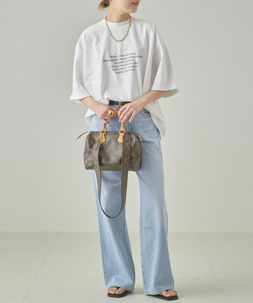 POET MEETS DUBWISE（ポエットミーツダブワイズ）の「POET MEETS DUBWISE 別注LOOSE FIT Tシャツ（Tシャツ/カットソー・レディース・ブラック系その他/ベージュ/ホワイト・FREE）」の4枚目の写真