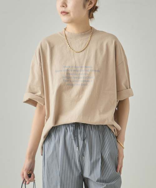 POET MEETS DUBWISE（ポエットミーツダブワイズ）の「POET MEETS DUBWISE 別注LOOSE FIT Tシャツ（Tシャツ/カットソー・レディース・ブラック系その他/ベージュ/ホワイト・FREE）」の6枚目の写真