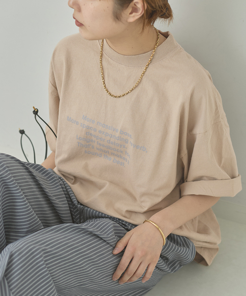 POET MEETS DUBWISE（ポエットミーツダブワイズ）の「POET MEETS DUBWISE 別注LOOSE FIT Tシャツ（Tシャツ/カットソー・レディース・ブラック系その他/ベージュ/ホワイト・FREE）」の9枚目の写真