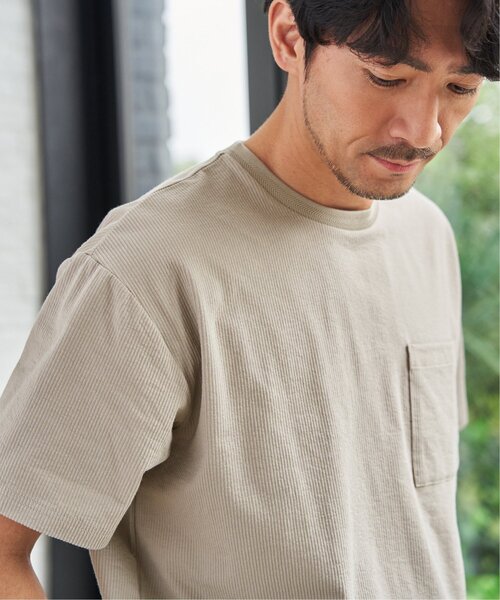 ikka(イッカ)の「冷感DRYサッカーポケットTシャツ(Tシャツ/カットソー・メンズ・ホワイト/サックスブルー/ベージュ/ネイビー・L/M/XL/S)」の8枚目の写真