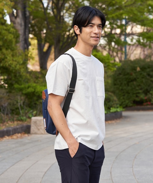 ikka(イッカ)の「冷感DRYサッカーポケットTシャツ(Tシャツ/カットソー・メンズ・ホワイト/サックスブルー/ベージュ/ネイビー・L/M/XL/S)」の15枚目の写真