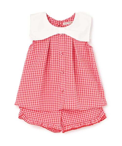 Lycee mine（リセマイン）の「リボン衿つきブラウス・裾フリルハーフパンツセット【子供服】【キッズ】【女の子】（セットアップ・キッズ・ラベンダー/レッド/ベージュ系その他/ピンク/サックスブルー/ブラック・120cm/140cm/150cm/100cm/110cm/130cm）」の8枚目の写真