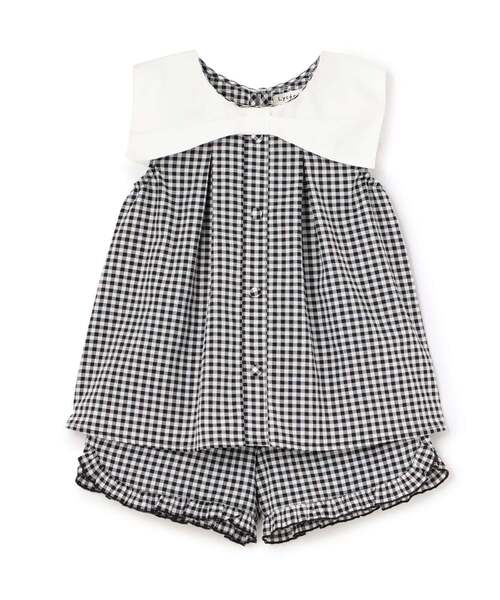 Lycee mine（リセマイン）の「リボン衿つきブラウス・裾フリルハーフパンツセット【子供服】【キッズ】【女の子】（セットアップ・キッズ・ラベンダー/レッド/ベージュ系その他/ピンク/サックスブルー/ブラック・120cm/140cm/150cm/100cm/110cm/130cm）」の11枚目の写真