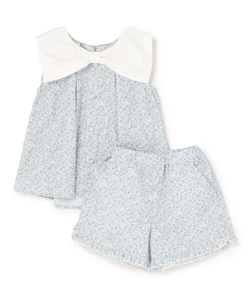 Lycee mine（リセマイン）の「リボン衿つきブラウス・裾フリルハーフパンツセット【子供服】【キッズ】【女の子】（セットアップ・キッズ・ラベンダー/レッド/ベージュ系その他/ピンク/サックスブルー/ブラック・120cm/140cm/150cm/100cm/110cm/130cm）」の14枚目の写真