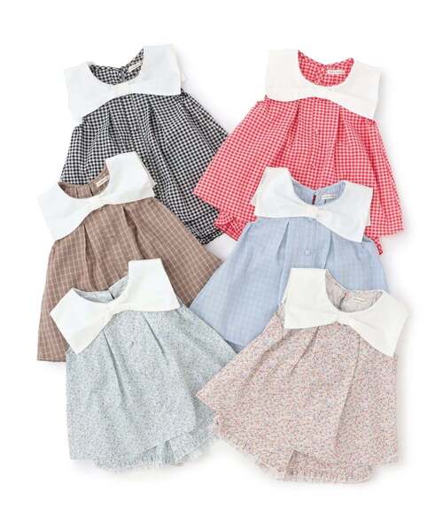 Lycee mine(リセマイン)の「リボン衿つきブラウス・裾フリルハーフパンツセット【子供服】【キッズ】【女の子】(セットアップ・キッズ・ラベンダー/レッド/ベージュ系その他/ピンク/サックスブルー/ブラック・120cm/140cm/150cm/100cm/110cm/130cm)」の9枚目の写真
