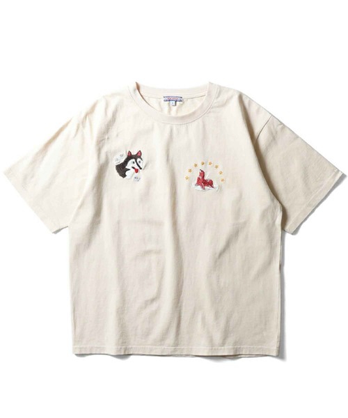 HOUSTON(ヒューストン)の「HOUSTON スーベニアTシャツ(ALASKA)(Tシャツ/カットソー・メンズ・イエロー/ターコイズブルー/ナチュラル/チャコール・1/0)」の3枚目の写真