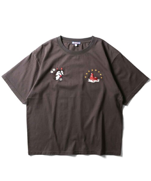 HOUSTON(ヒューストン)の「HOUSTON スーベニアTシャツ(ALASKA)(Tシャツ/カットソー・メンズ・イエロー/ターコイズブルー/ナチュラル/チャコール・1/0)」の2枚目の写真