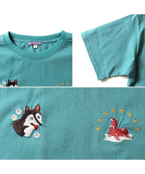 HOUSTON(ヒューストン)の「HOUSTON スーベニアTシャツ(ALASKA)(Tシャツ/カットソー・メンズ・イエロー/ターコイズブルー/ナチュラル/チャコール・1/0)」の9枚目の写真