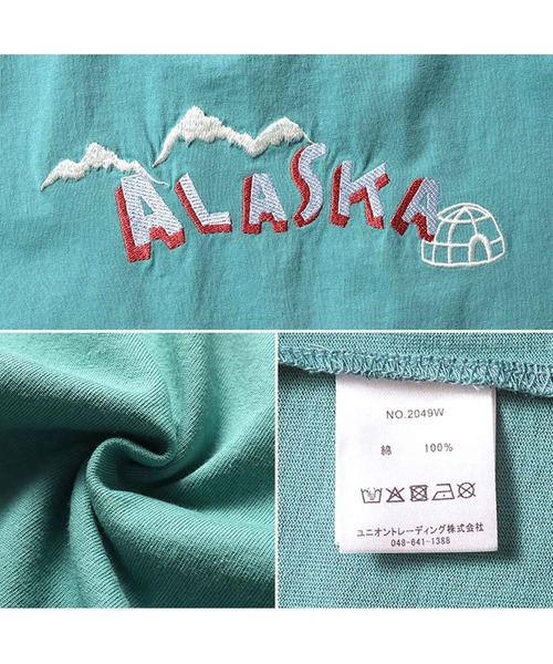 HOUSTON(ヒューストン)の「HOUSTON スーベニアTシャツ(ALASKA)(Tシャツ/カットソー・メンズ・イエロー/ターコイズブルー/ナチュラル/チャコール・1/0)」の10枚目の写真