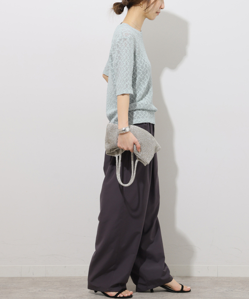 JOURNAL STANDARD relume(ジャーナルスタンダード レリューム)の「ストレッチラッセルレースプルオーバー(Tシャツ/カットソー・レディース・ホワイト/ブラック/サックスブルー・FREE)」の18枚目の写真