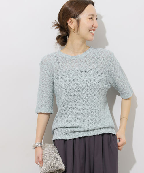 JOURNAL STANDARD relume(ジャーナルスタンダード レリューム)の「ストレッチラッセルレースプルオーバー(Tシャツ/カットソー・レディース・ホワイト/ブラック/サックスブルー・FREE)」の20枚目の写真