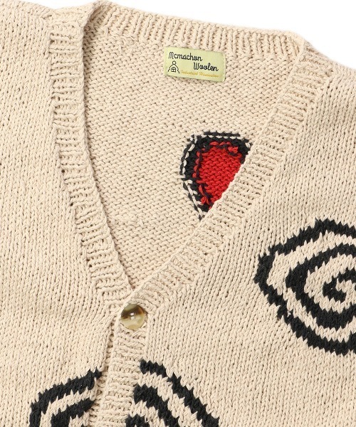 MacMahon Knitting Mills(マクマホン ニッティング ミルズ)の「MacMahon Knitting Mills Hearts Swirls Cardigan マクマホンニッティングミルズ ハーツアンドスワールカーディガン(カーディガン/ボレロ・メンズ・ホワイト系その他・FREE)」の3枚目の写真