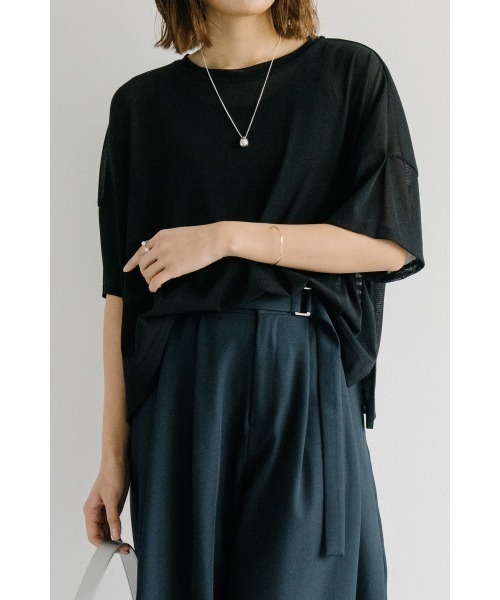 M.deux(エムドゥ)の「カットメッシュプルオーバー(Tシャツ/カットソー・レディース・ライトグレー/ブラック・MEDIUM)」の5枚目の写真