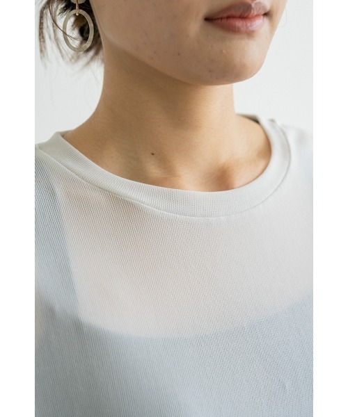 M.deux(エムドゥ)の「カットメッシュプルオーバー(Tシャツ/カットソー・レディース・ライトグレー/ブラック・MEDIUM)」の11枚目の写真