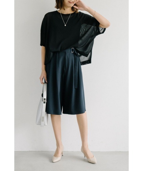 M.deux(エムドゥ)の「カットメッシュプルオーバー(Tシャツ/カットソー・レディース・ライトグレー/ブラック・MEDIUM)」の6枚目の写真