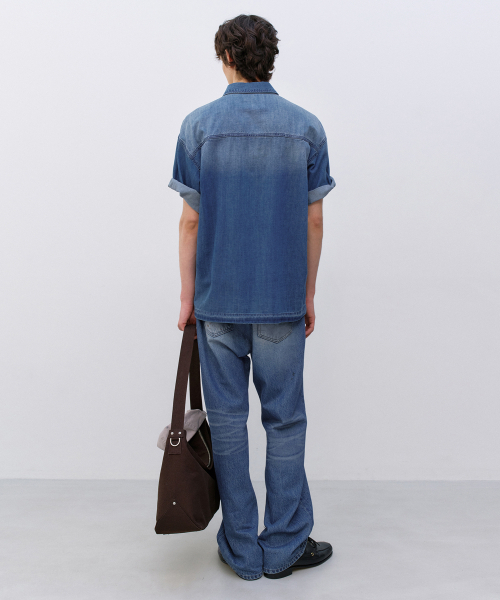 INSILENCE(インサイロンス)の「フラッシュハーフデニムシャツ WASHED BLUE(シャツ/ブラウス・レディース・その他・LARGE/MEDIUM/SMALL)」の3枚目の写真