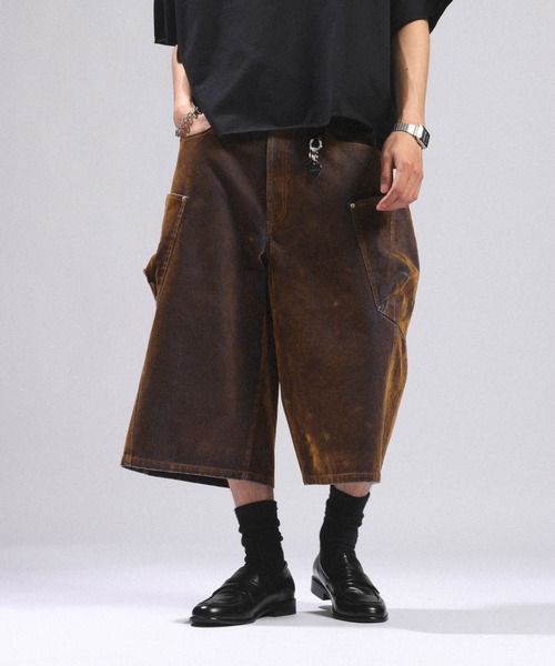 RAGEBLUE(レイジブルー)の「フロッキーデニムカーゴハーフパンツ(デニムパンツ・メンズ・ライトグレー/ブラウン・MEDIUM/LARGE)」の16枚目の写真