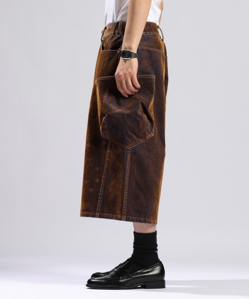 RAGEBLUE(レイジブルー)の「フロッキーデニムカーゴハーフパンツ(デニムパンツ・メンズ・ライトグレー/ブラウン・MEDIUM/LARGE)」の19枚目の写真