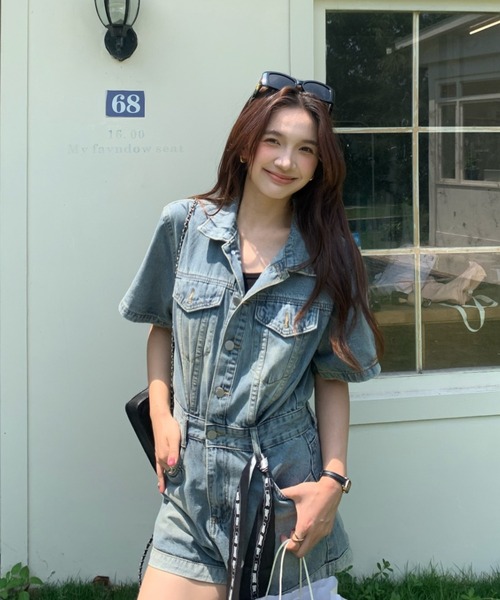 FAVORITO（ファヴォリート）の「デニムオールインワン（つなぎ/オールインワン・レディース・ブルー・XL/L/M/S）」の11枚目の写真